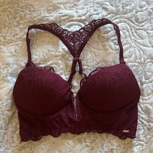 PINK Victoria's Secret Lace Bralette in Rich Burgundy